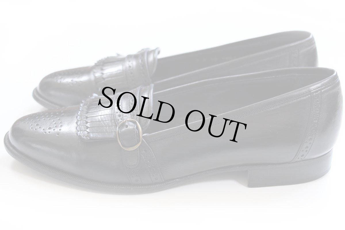 画像2: イタリア製 Johnston & Murphy ジョンストン&マーフィー ブローグ ローファー レザーシューズ 黒 9 1/2 M★革靴 (2)