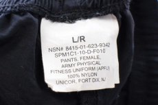 画像6: 10 米軍 U.S.ARMY ロゴ刺繍 APFU トレーニング ナイロンパンツ 黒 L/R★85 IPFU (6)