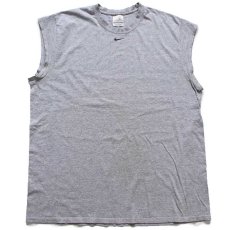 画像2: 00s NIKEナイキ スウッシュ ワンポイント ノースリーブ Tシャツ 杢グレー XL (2)
