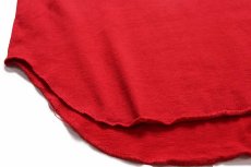 画像6: 90s USA製 CHED'S BAR & GRILL 17 ナンバリング ヘンリーネック Tシャツ 濃赤 XXL★特大 (6)
