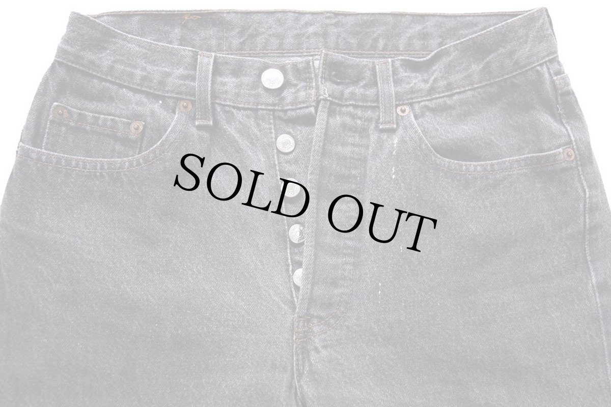 画像4: 80s Levi'sリーバイス 501 ペンキ飛び 先染め ブラック デニムパンツ W30 L33★ユーロ (4)