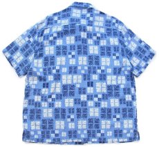 画像2: Nat Nast 総柄 半袖 シルク×コットンシャツ L (2)