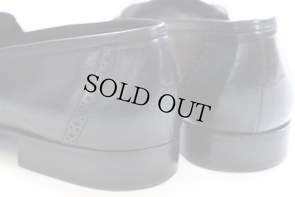 画像7: イタリア製 Johnston & Murphy ジョンストン&マーフィー ブローグ ローファー レザーシューズ 黒 9 1/2 M★革靴 (7)