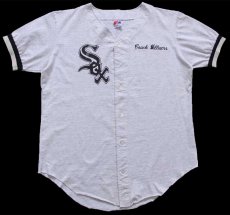 画像1: 90s USA製 Swingster MLB WHITE SOX Coach Williams 刺繍 ベースボールシャツ 杢ライトグレー L (1)