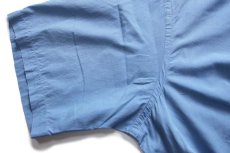 画像7: 60s UNKNOWN 無地 マチ付き 三点留め ボタンダウン プルオーバー 半袖 ピマ コットンシャツ ブルーグレー XL (7)