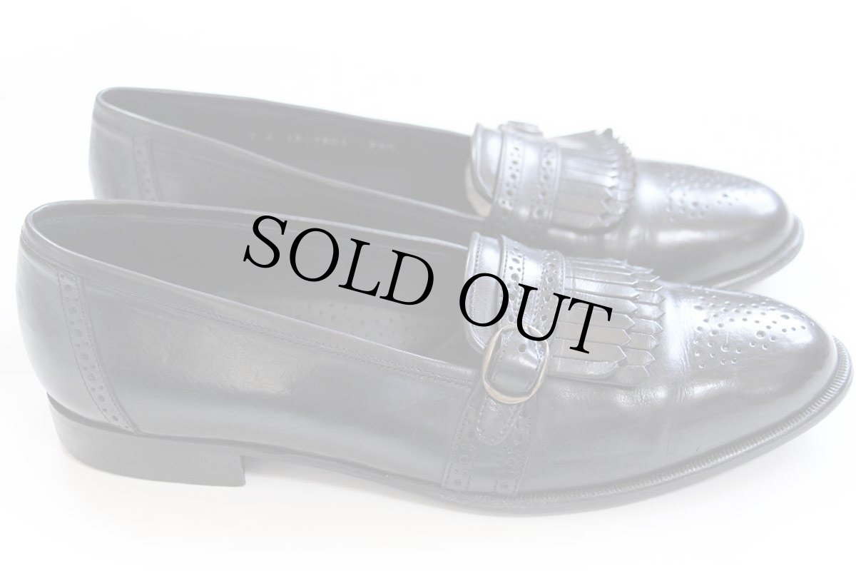 画像3: イタリア製 Johnston & Murphy ジョンストン&マーフィー ブローグ ローファー レザーシューズ 黒 9 1/2 M★革靴 (3)