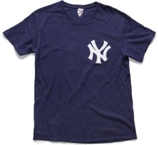 画像2: Majestic MLB New York Yankees ニューヨーク ヤンキース TANAKA 19 ナンバリング コットンTシャツ ナス紺 M (2)