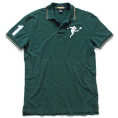 画像1: 00s RUGBY ラルフローレン ラグビー 刺繍 11 ナンバリング コットン 鹿の子 ポロシャツ 緑 M (1)