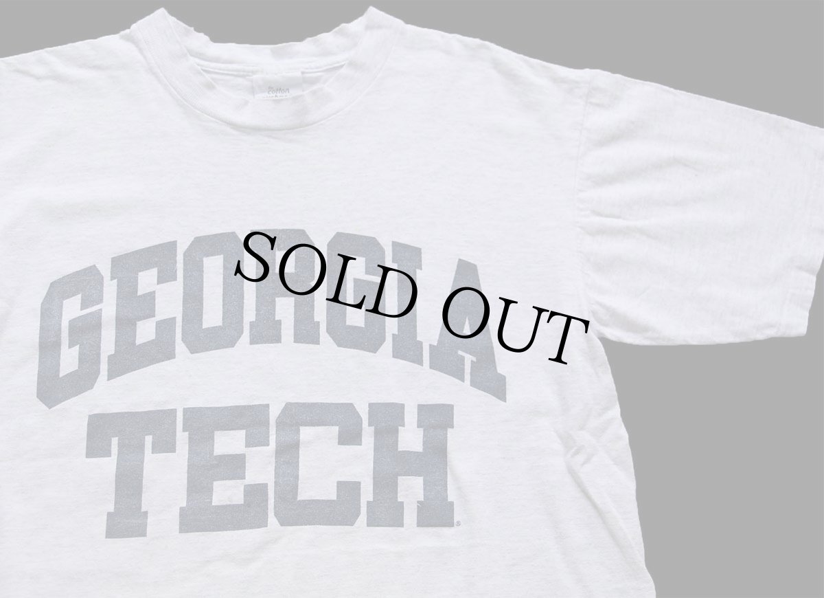 画像1: 90s USA製 the cotton exchange GEORGIA TECH コットンTシャツ 杢ライトグレー XL (1)