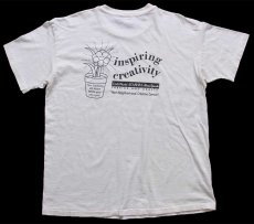 画像3: 90s USA製 JOANN New York inspiring creativity サン スマイル ペンキ飛び 両面プリント コットンTシャツ 生成り XL (3)