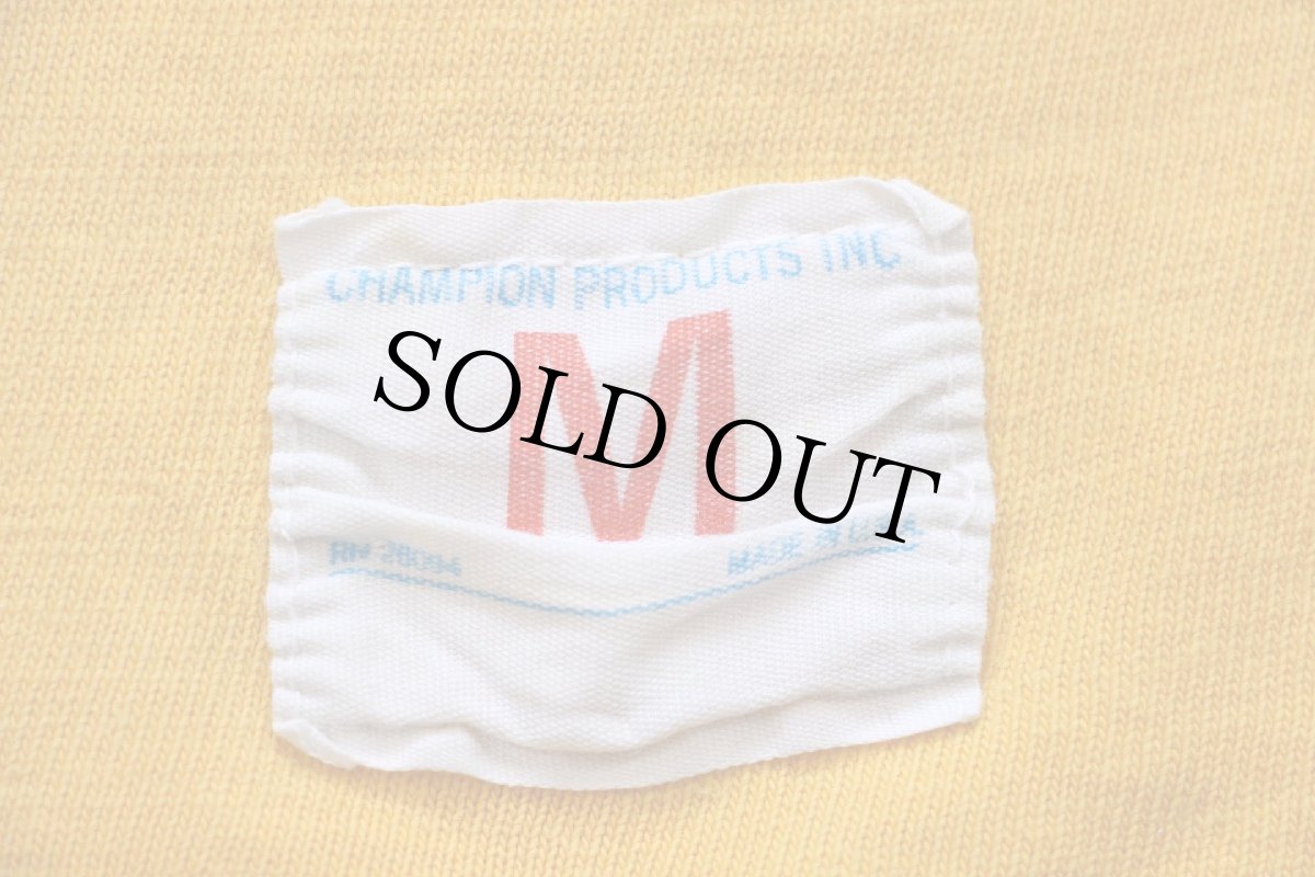 画像5: 70s USA製 Championチャンピオン MINNESOTA 12 ナンバリング ひび割れプリント コットン フットボールTシャツ マスタード M (5)