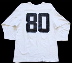 画像2: 70s USA製 ARTEX MIDLAND 80 ナンバリング コットン フットボールTシャツ 生成り M (2)