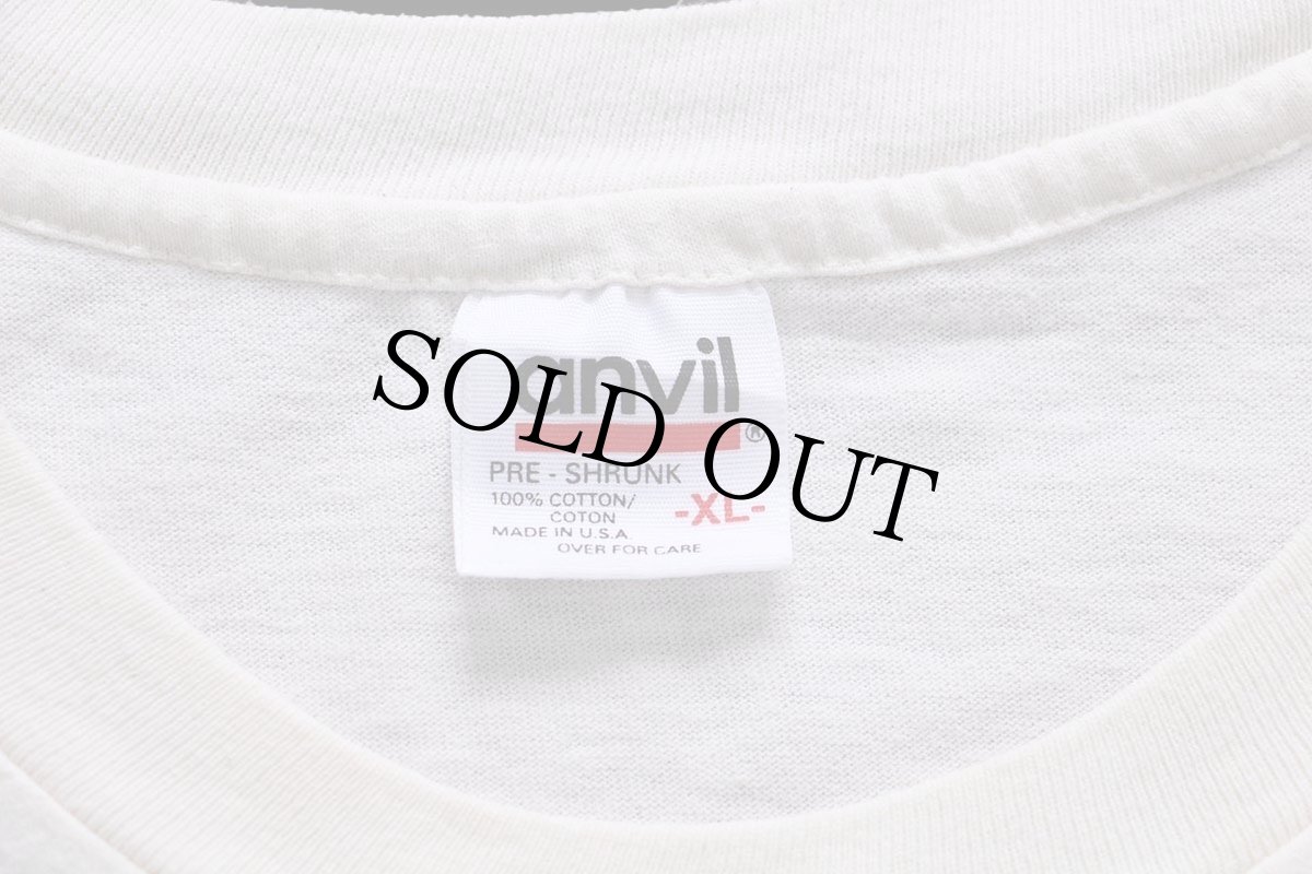 画像5: 90s USA製 JOANN New York inspiring creativity サン スマイル ペンキ飛び 両面プリント コットンTシャツ 生成り XL (5)