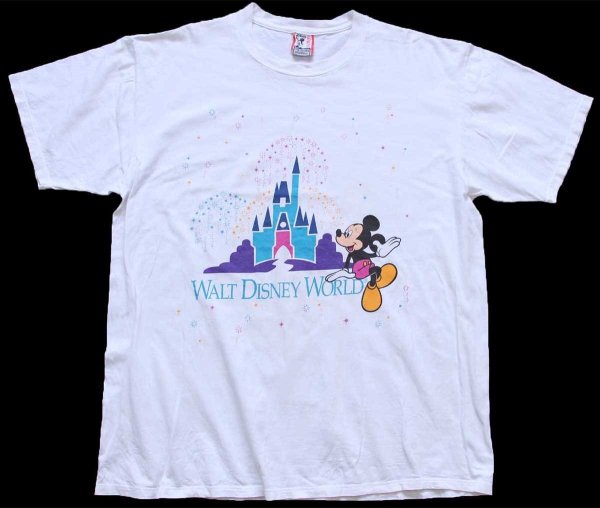 90s USA製 WALT DISNEY WORLD ディズニー ミッキー マウス コットンT
