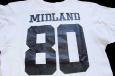 画像3: 70s USA製 ARTEX MIDLAND 80 ナンバリング コットン フットボールTシャツ 生成り M (3)