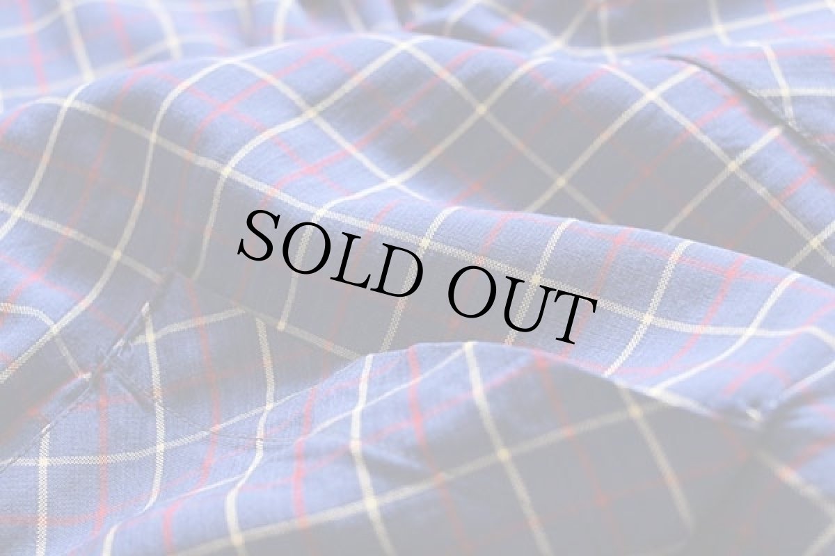 画像6: 60s UNKNOWN チェック ショールカラー レーヨン ガウン L (6)