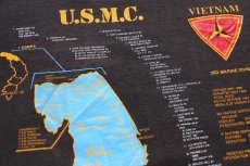 画像4: 90s USA製 U.S.M.C. 3RD MARINE DIVISION VIETNAM Tシャツ 黒 フェード XL (4)
