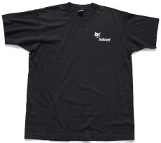 画像2: 90s USA製 bobcat ロゴ ひび割れプリント Tシャツ 黒 XL (2)