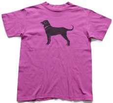画像2: 90s USA製 The Black Dog ブラックドッグ 両面プリント コットンTシャツ 後染め 赤紫 M (2)