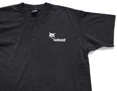 画像1: 90s USA製 bobcat ロゴ ひび割れプリント Tシャツ 黒 XL (1)