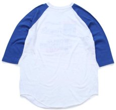 画像2: 80s USA製 MLB Kansas City Royals 七分袖 ラグランTシャツ 白×青 XL (2)