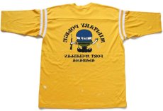 画像2: 80s MILITARY POLICE FORT McCLELLAN ALABAMA 両面プリント ペンキ飛び アスレチックTシャツ 黄 (2)