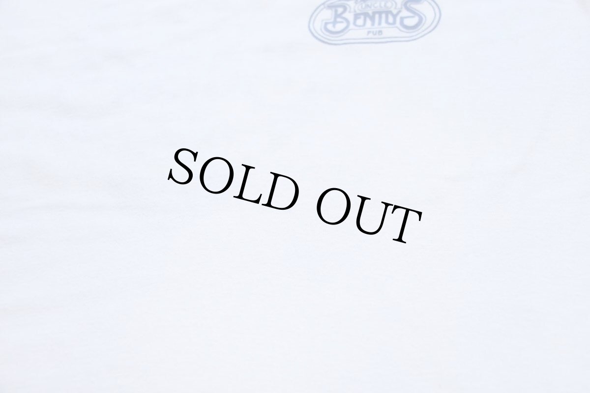 画像6: 80s USA製 UNCLE BENTLY'S PUB 両面プリント 七分袖 ラグランTシャツ 白×青 L (6)