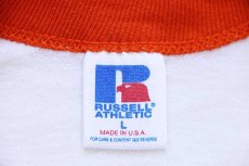 画像5: 80s USA製 RUSSELLラッセル WARRIORETTE SOFTBALL 七分袖 ラグランTシャツ 白×オレンジ L (5)