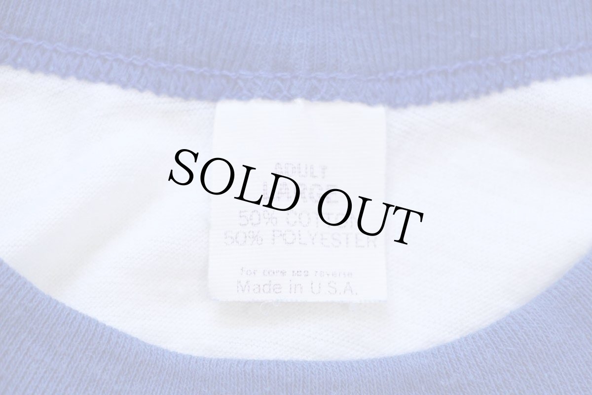 画像5: 80s USA製 UNCLE BENTLY'S PUB 両面プリント 七分袖 ラグランTシャツ 白×青 L (5)