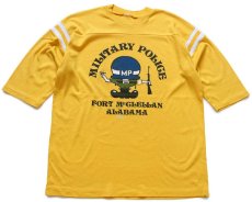 画像1: 80s MILITARY POLICE FORT McCLELLAN ALABAMA 両面プリント ペンキ飛び アスレチックTシャツ 黄 (1)
