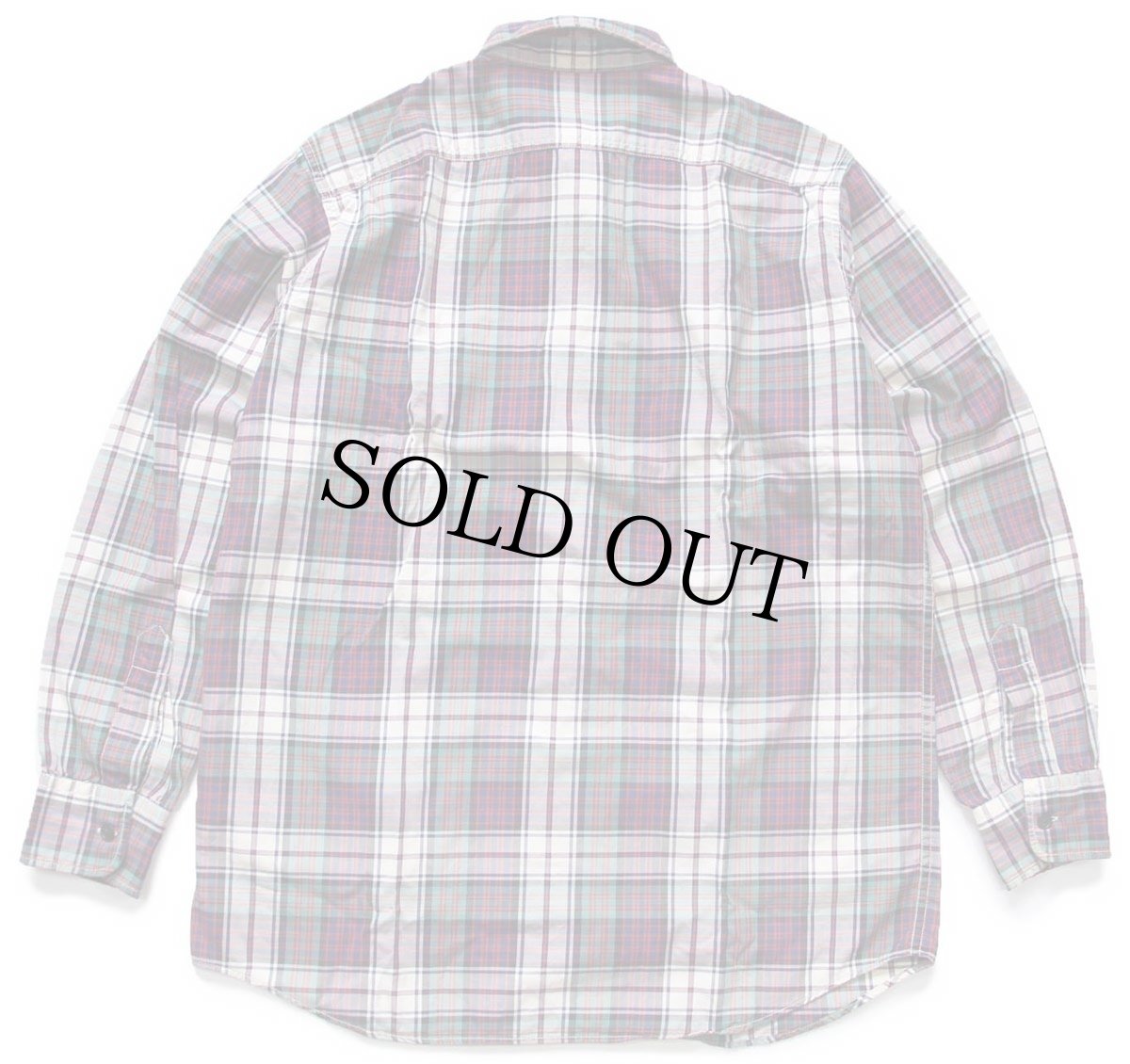 画像2: 00s ポロ ラルフローレン WOODSMAN WORKSHIRT マドラスチェック コットンシャツ S (2)