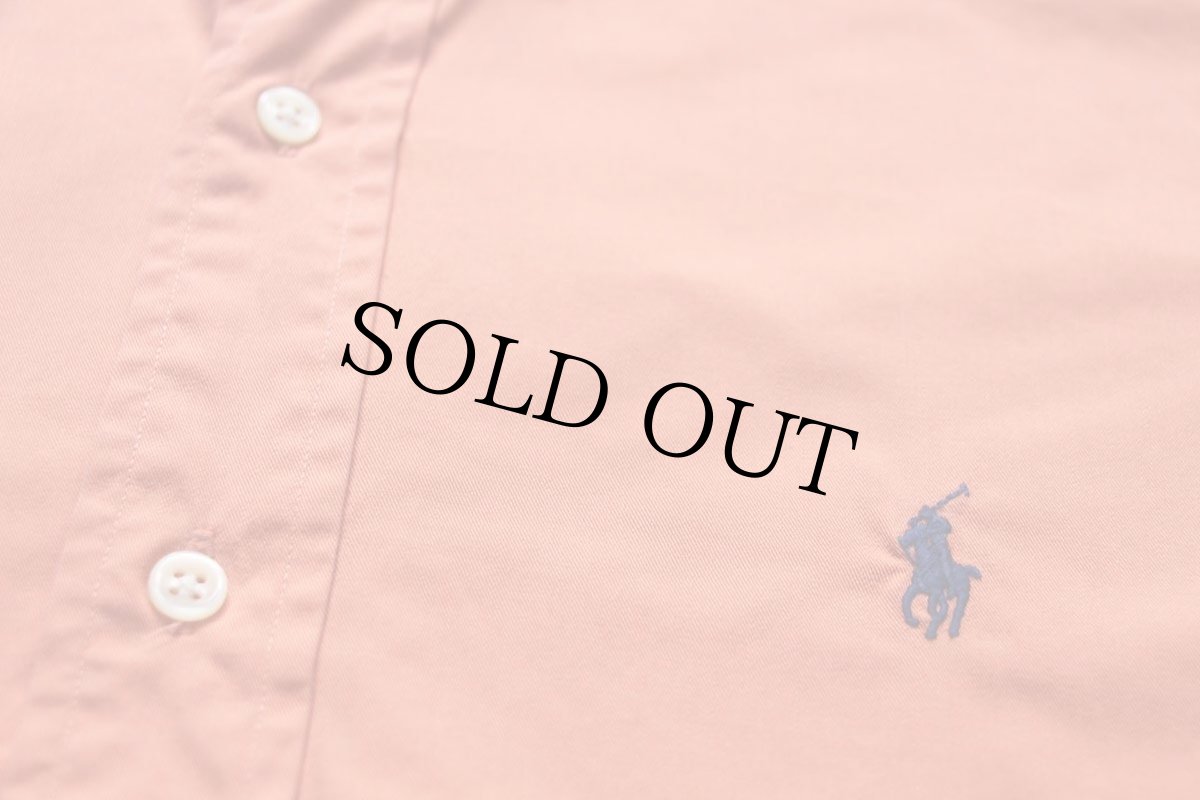 画像5: 00s ラルフローレン BLAKE ワンポイント ボタンダウン コットンシャツ 薄オレンジ L (5)