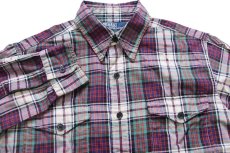 画像3: 00s ポロ ラルフローレン WOODSMAN WORKSHIRT マドラスチェック コットンシャツ S (3)
