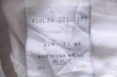 画像7: 90s USA製 Levi'sリーバイス 501 ホワイト デニムパンツ w32 L34 (7)