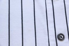 画像6: 90s USA製 MLB COLORADO ROCKIES ピンストライプ ベースボールシャツ 白×黒 M (6)