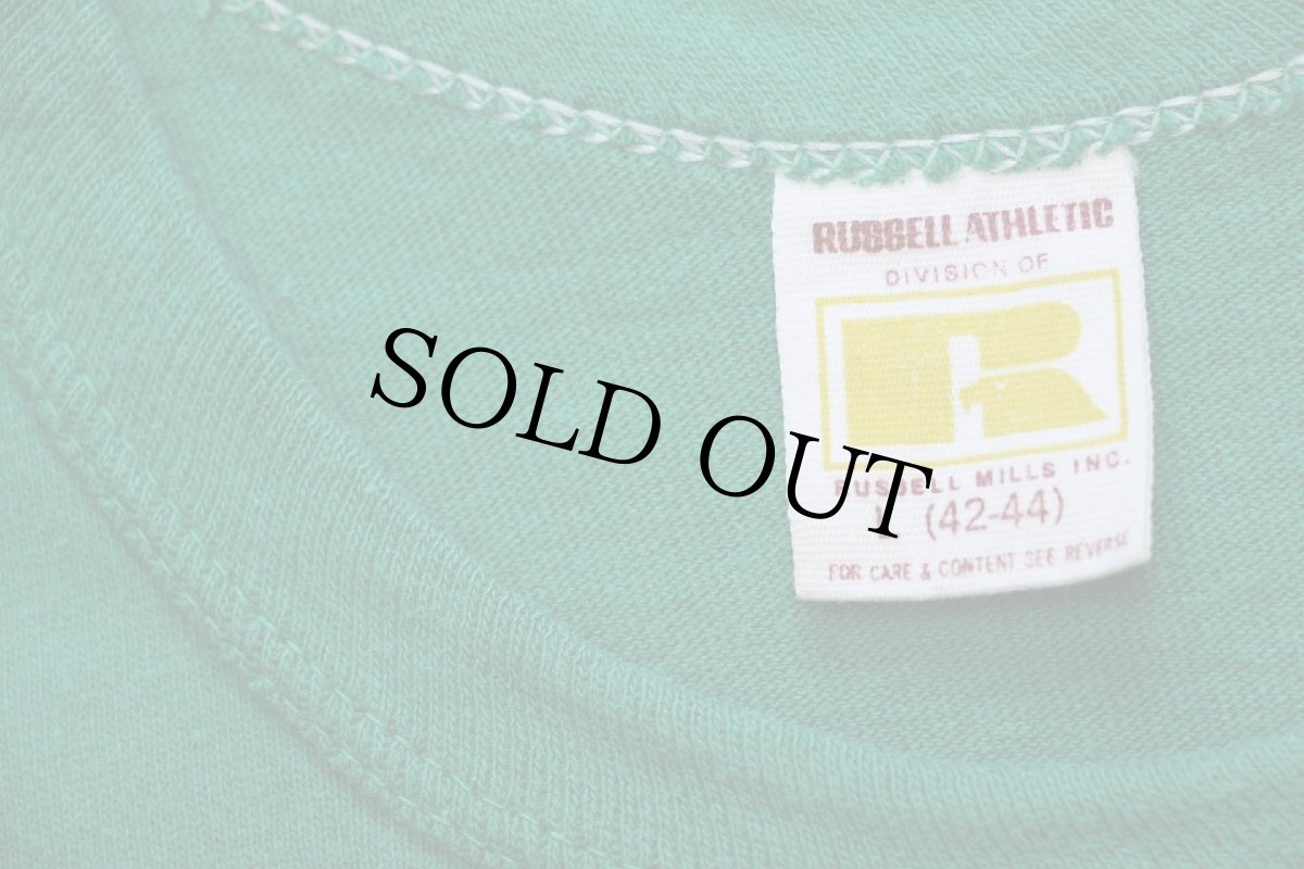 画像5: 70s USA製 RUSSELLラッセル Guardsmen Angel Island Race 1977 ウイングフット コットンTシャツ 緑 L (5)