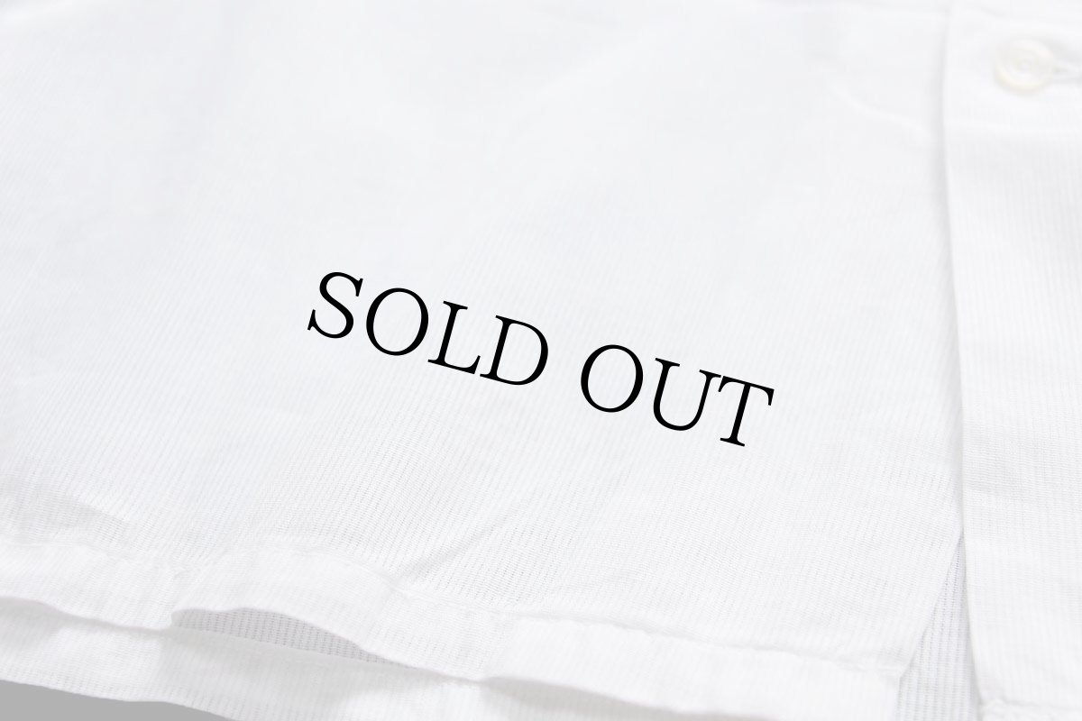 画像6: 60s Custom Tailored 無地 半袖 コットン ガーゼシャツ 白 M (6)