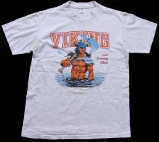 画像2: 90s USA製 VIKING Fall Swimming Classic コットンTシャツ 杢ライトグレー M (2)