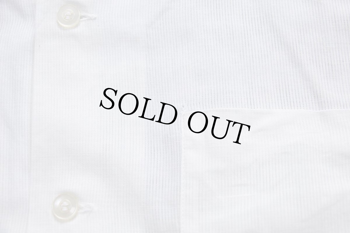 画像5: 60s Custom Tailored 無地 半袖 コットン ガーゼシャツ 白 M (5)