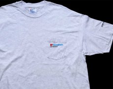 画像1: 90s Hanes BF Goodrich Aerospace ポケット付き コットンTシャツ 杢ライトグレー XL (1)
