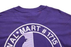 画像4: 90s Hanes WALMARTウォルマート EASTON,MD ロゴ 両面プリント コットンTシャツ 紫 L (4)