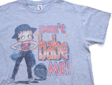 画像1: 00s BETTY BOOP ベティ ブープ Don't babe ME! コットンTシャツ 杢グレー (1)