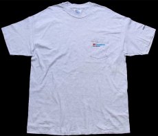 画像2: 90s Hanes BF Goodrich Aerospace ポケット付き コットンTシャツ 杢ライトグレー XL (2)