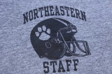 画像4: 90s USA製 RUSSELLラッセル NORTHEASTERN STAFF アメフト Tシャツ 杢グレー XL (4)