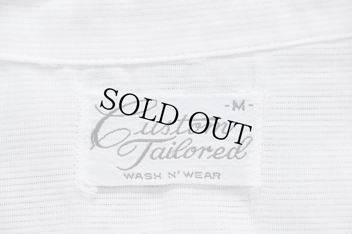 画像4: 60s Custom Tailored 無地 半袖 コットン ガーゼシャツ 白 M (4)