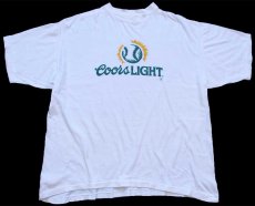 画像2: 90s Coors LIGHT ロゴ コットンTシャツ 白 XL (2)