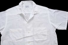 画像3: 60s Custom Tailored 無地 半袖 コットン ガーゼシャツ 白 M (3)