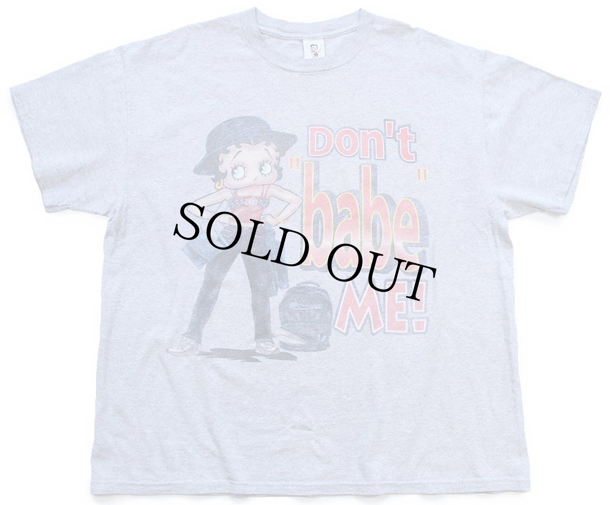 画像2: 00s BETTY BOOP ベティ ブープ Don't babe ME! コットンTシャツ 杢グレー (2)