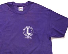 画像1: 90s Hanes WALMARTウォルマート EASTON,MD ロゴ 両面プリント コットンTシャツ 紫 L (1)