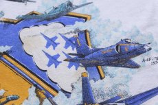 画像5: 90s USA製 U.S.NAVY Blue Angels 戦闘機 コットンTシャツ 白 L (5)